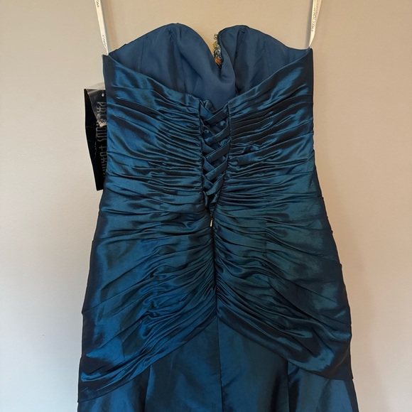 Y2K NWT Precious Formals Midnight Blue Beaded Strapless Gown Size 4 | Prom Dress - Picture 9 of 10